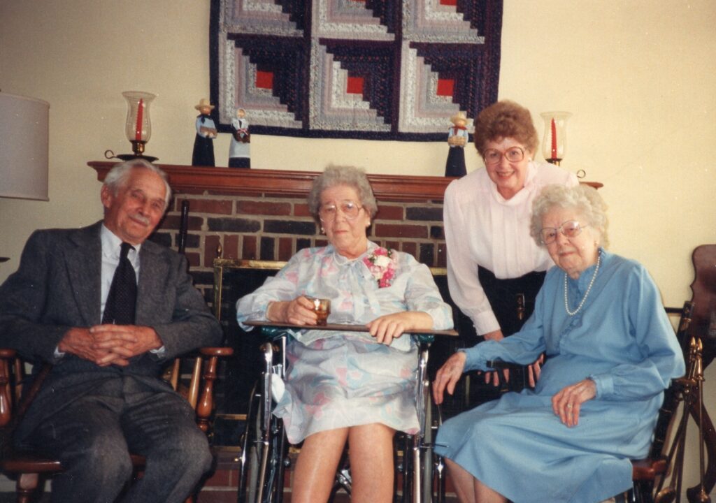 Uncle Ted Richter, Mimi, Ruth Richter Fry, and Emma Richter u2013 3/27/88